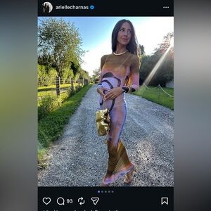 Louisa Ballou High Tide printed mesh maxi dress retail $250 like new